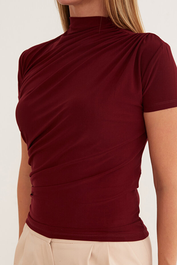 Drapeli Dik Yaka Bluz - 5