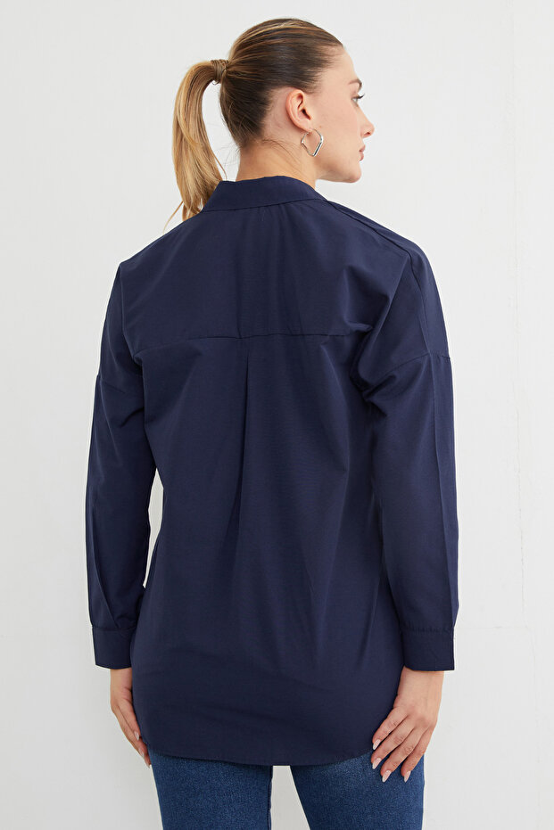 Basic Düğmeli Gömlek - 5