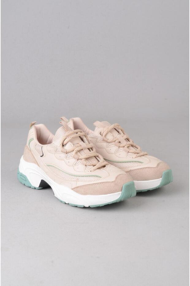 Seç 34120 Thick Sole Women's Sneakers Beige