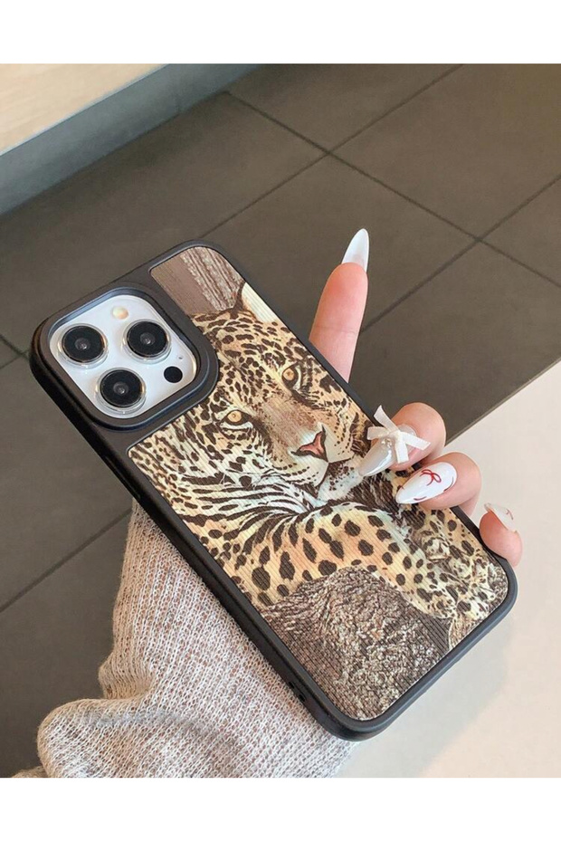 حافظة بنمط الفهد متوافقة مع هاتف آيفون 15 بروماكس - 3