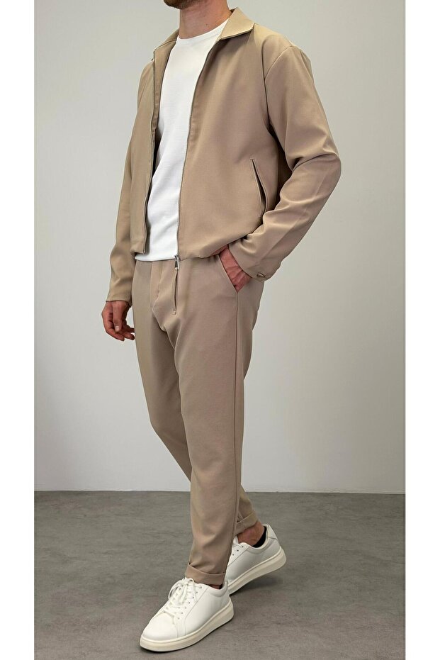 MEVSİMLİK KREP CEKET BEJ - 3