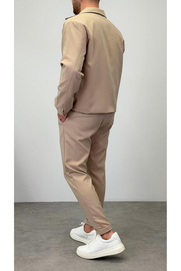 MEVSİMLİK KREP CEKET BEJ - 2