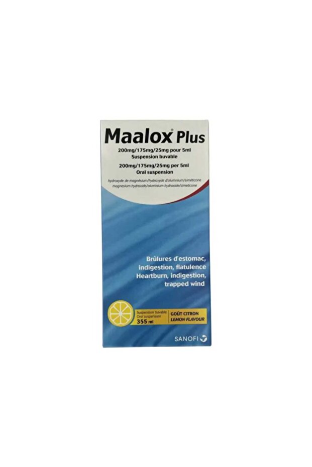 Maalox Plus Antacid Suspension For Indigestion And Lemon Flavour 355ml