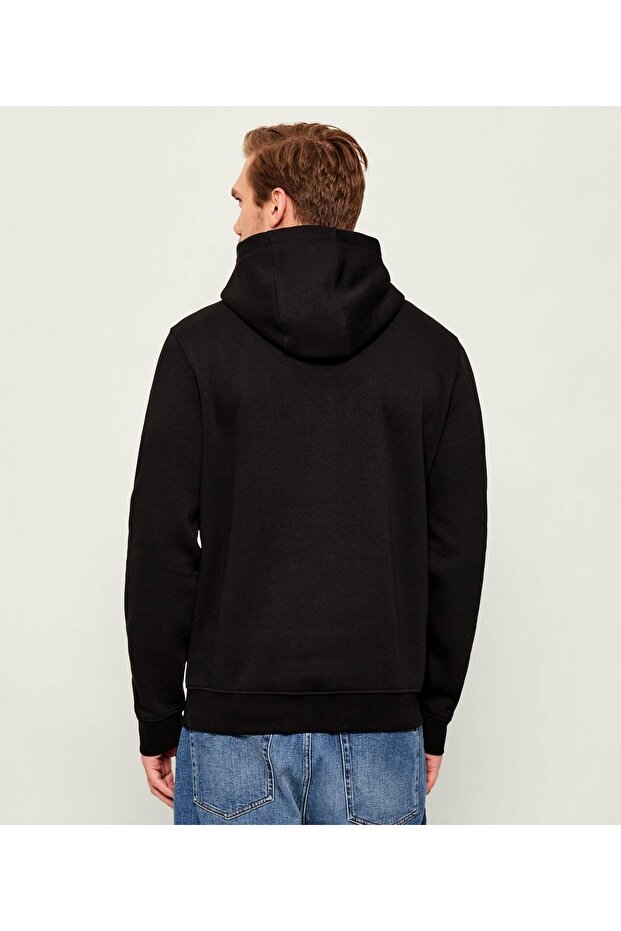 HOODED BASIC SWEATSH - 3