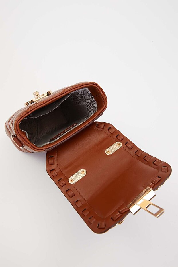 Camel Rectangular Shape Handbag - 3