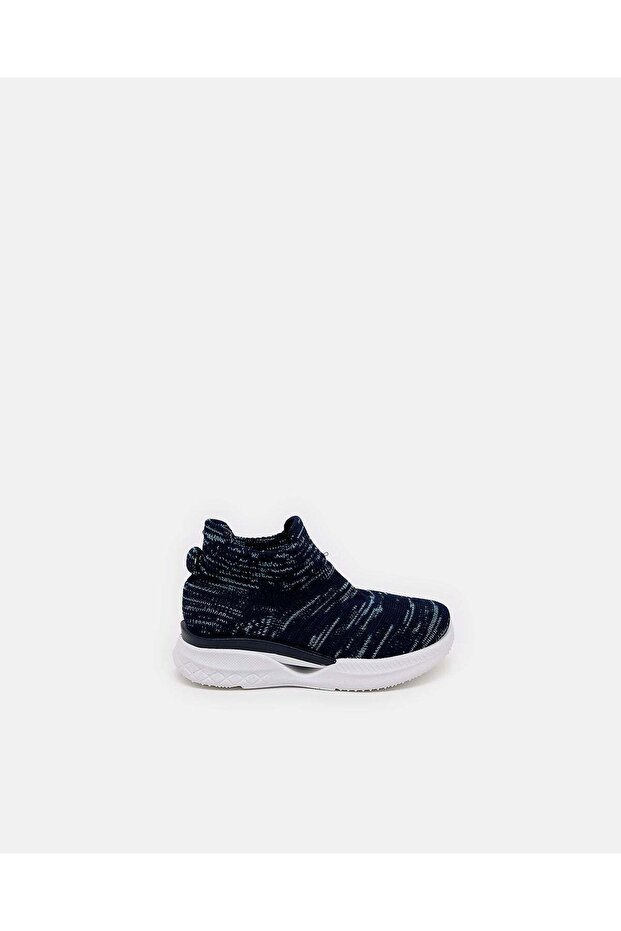 Boys Navy Fly knit Slip-On High Top Sneakers