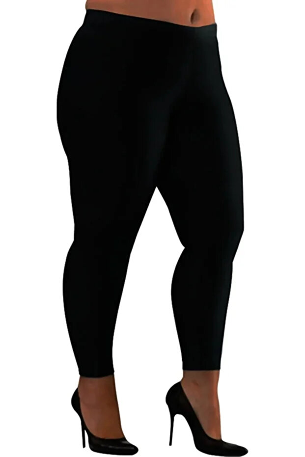 Plus Size Women's Black High Waist Shaping / Sculpting Stretch Fabric Leggings