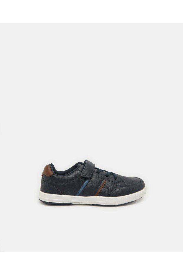 Senior Boys Grey Striped Sneakers