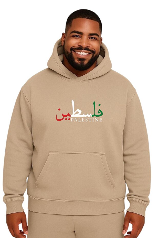 سترة رياضية كبيرة الحجم مطبوعة عليها فلسطين للجنسين
