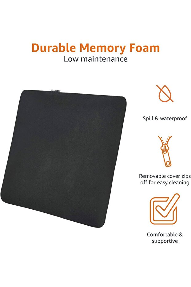وسادة مقعد من إسفنج الذاكرة - مربع أسود - 3