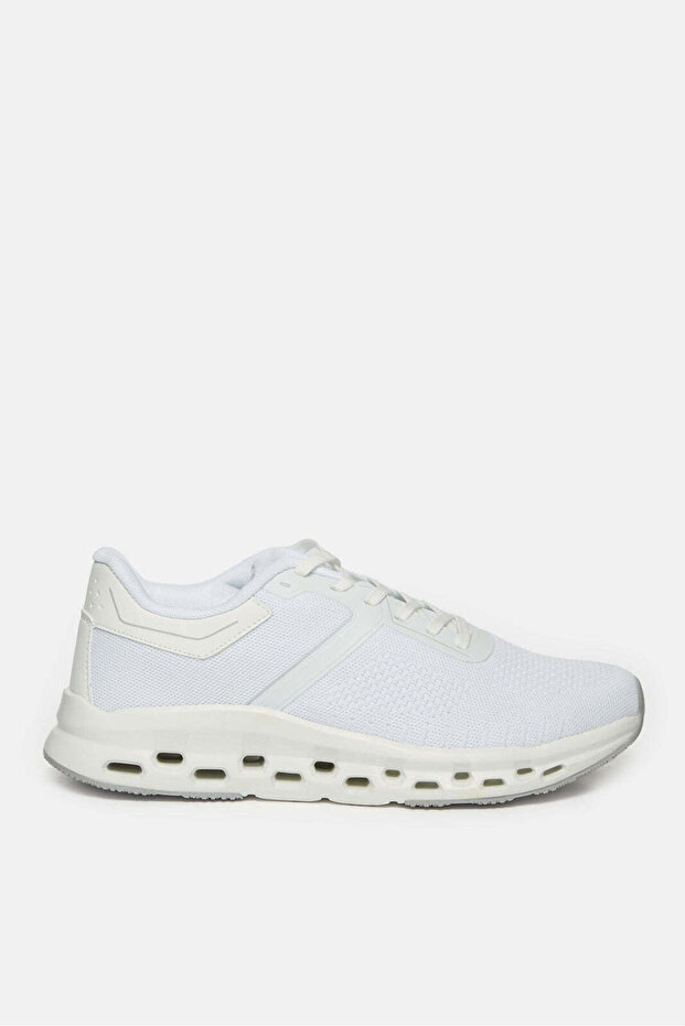 Men White Material Block Trainer - 1