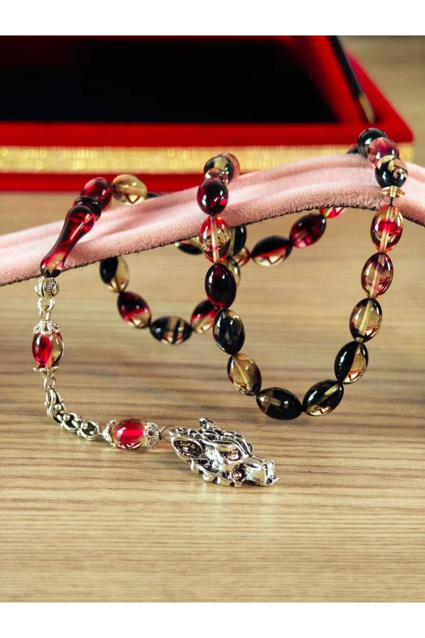Fire Amber Prayer Beads Special Tassel Egg Cut Squeeze Amber Prayer Beads