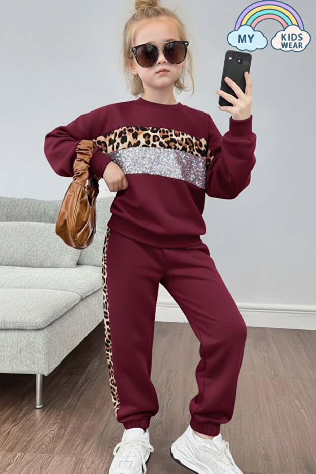 Girl's Leopard Stripe Tracksuit Set 3-14 Years 12270