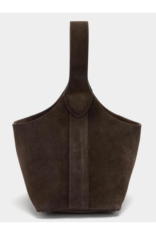 Süet Bucket Çanta - 3