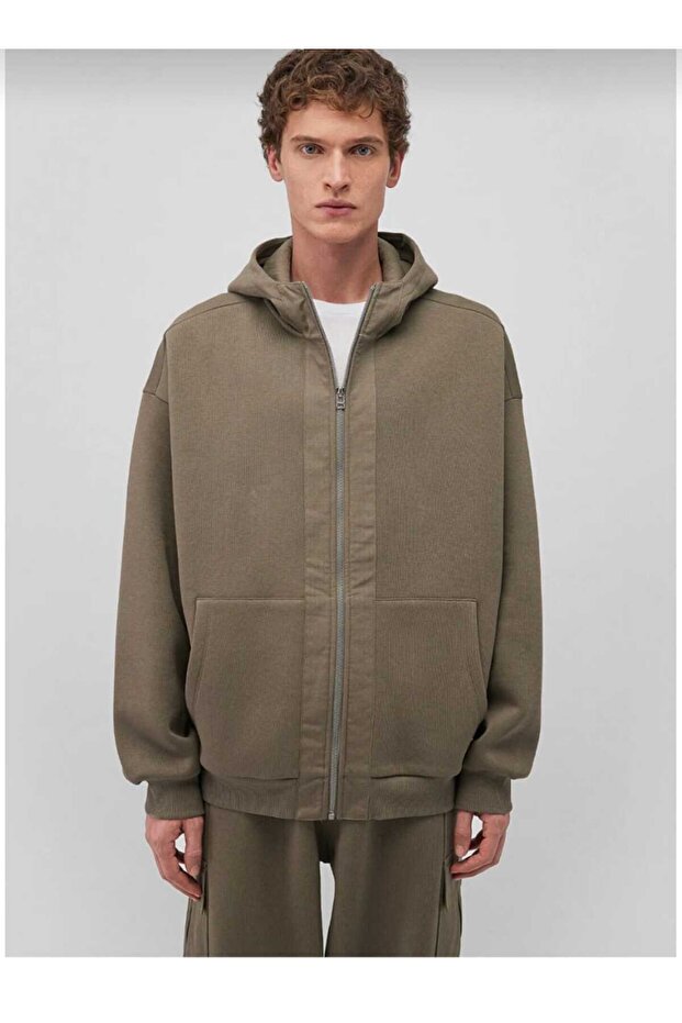 yeşil kapşomlu Sweatshirt - 1