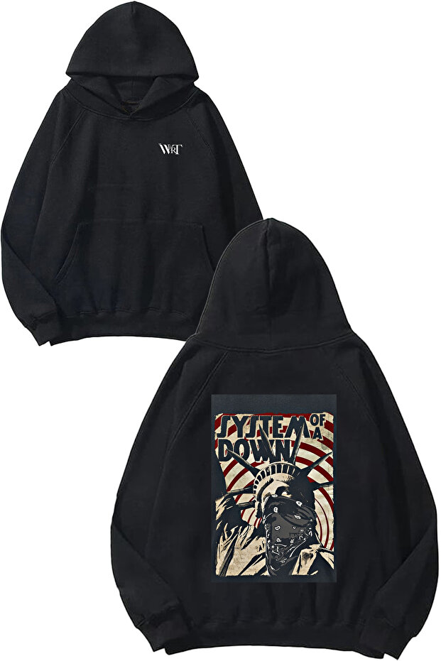 System of a down Freedom Design Back Printed Black Hooded Sweatshirt