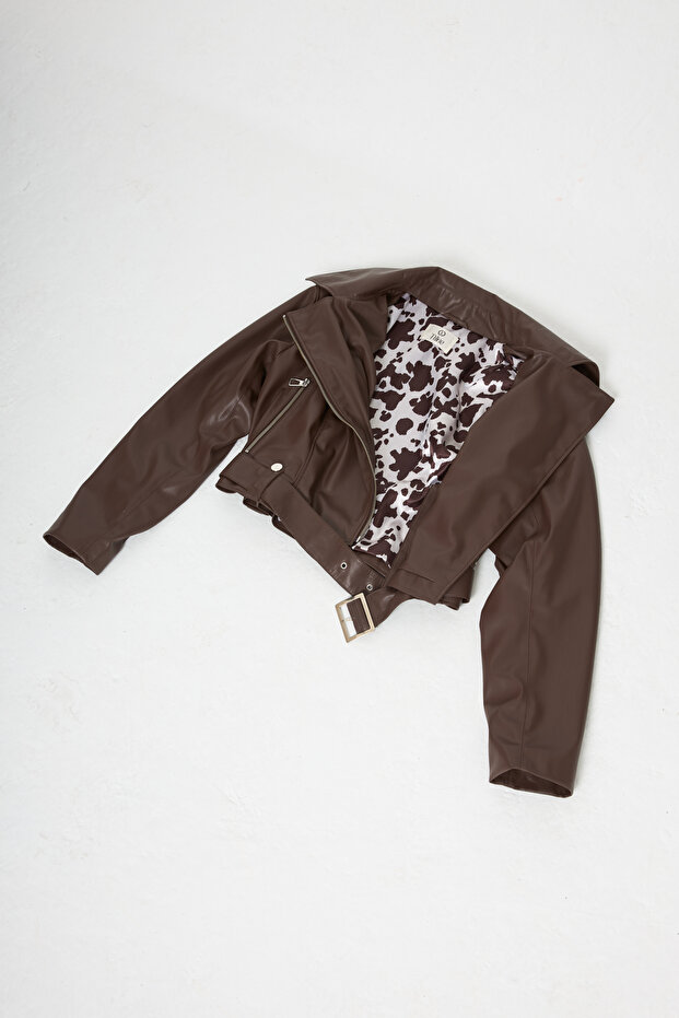 Biker Suni Deri Ceket - 7