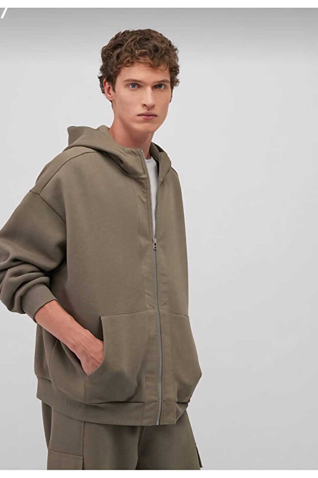 yeşil kapşomlu Sweatshirt - 3