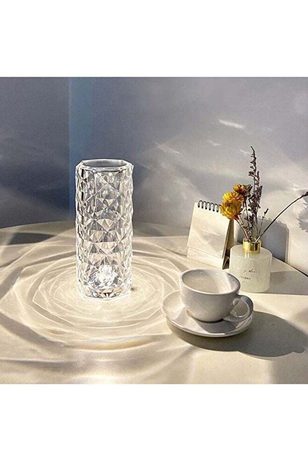 Rose Diamond USB Charging Table Lamp White 21 x 9 x 9cm