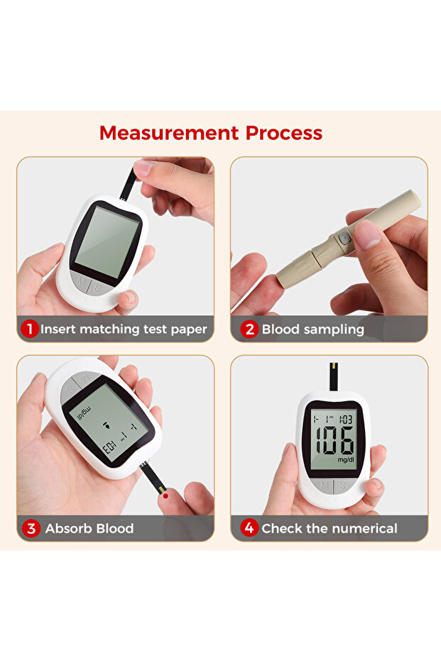 IVD KH100 Glucometer Set, with 50 Tests and 50 Needles, Instant mg/dL, Code Free - 7