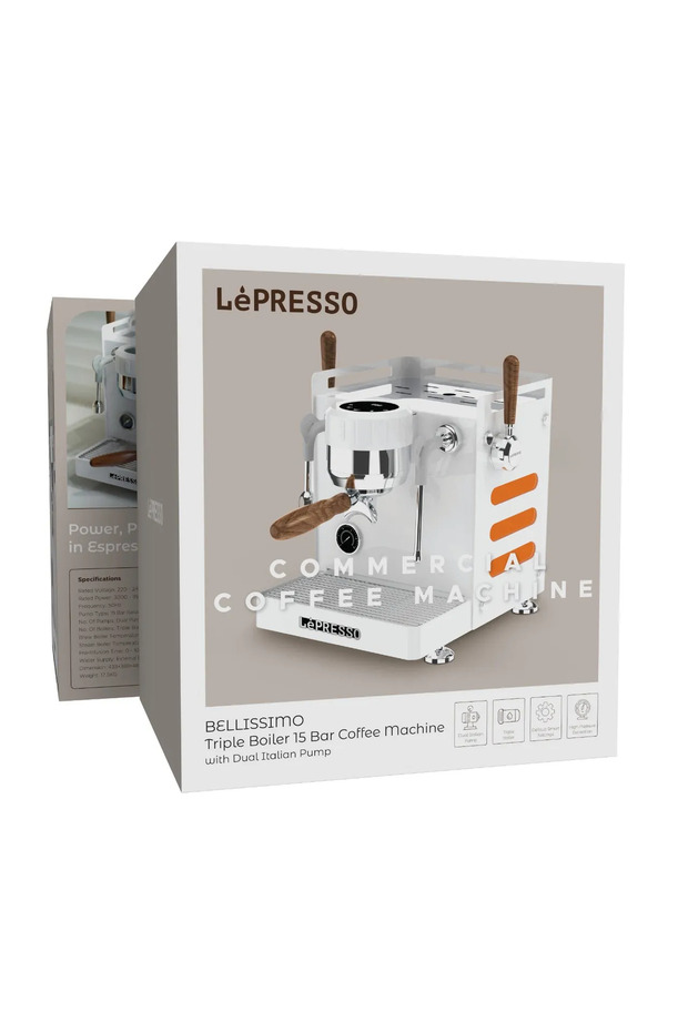 Bellissimo Triple Boiler 15 Bar Coffee Machine With Dual Italian Pump - Wh