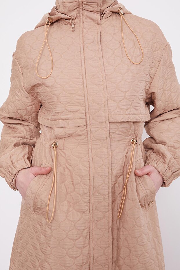 Camel Elips Desen Kapitone Kap - 6