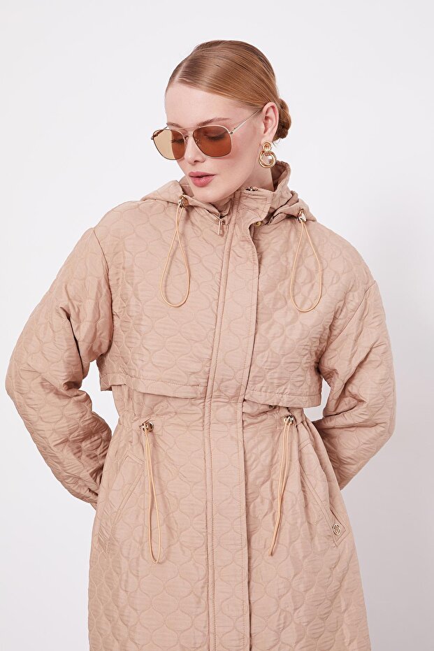 Camel Elips Desen Kapitone Kap - 4