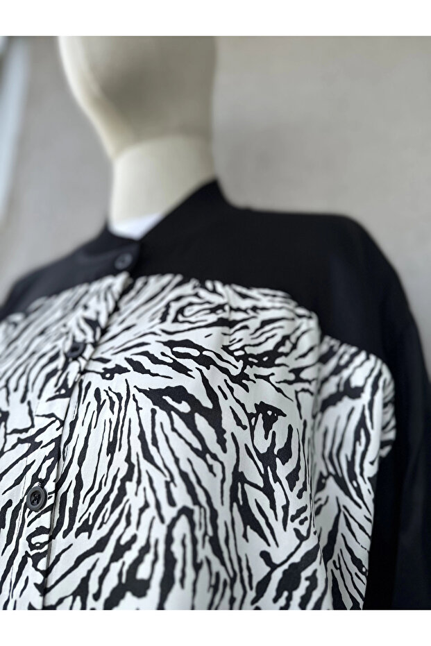Zebra Desen Oversize Gömlek - 4