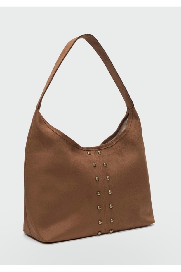 Süet taba omuz çantası - 2