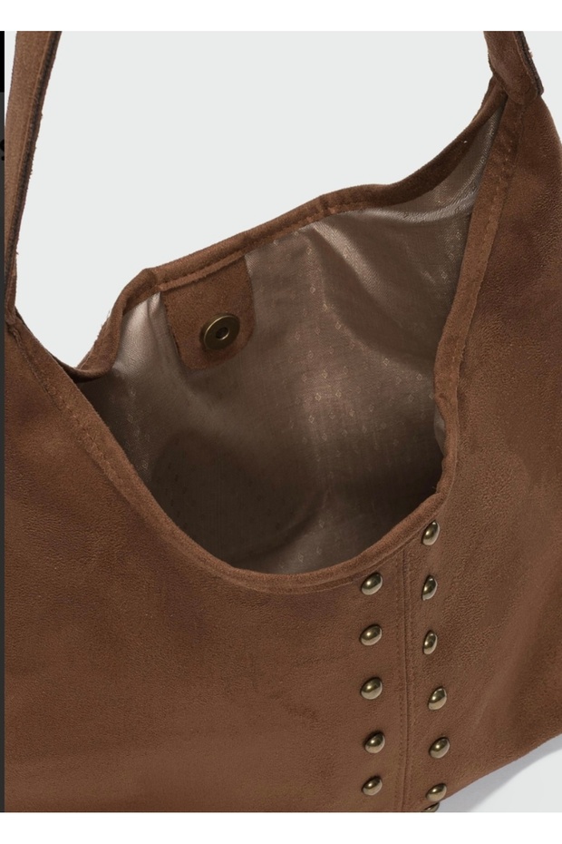 Süet taba omuz çantası - 3