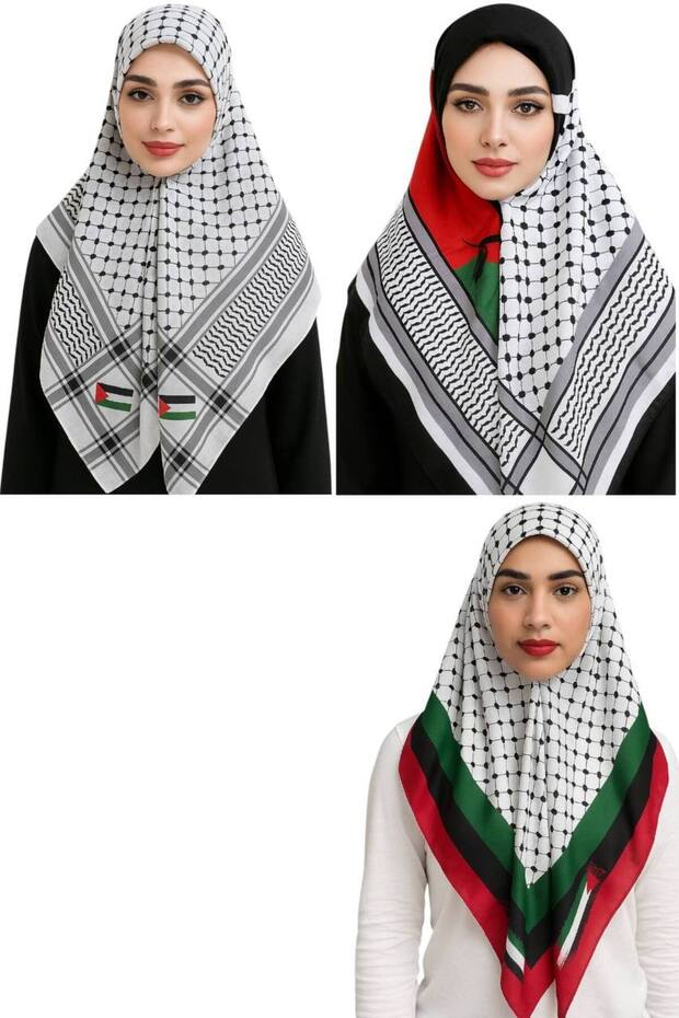 3 Pieces of 100/100 Santa Palestine Flag