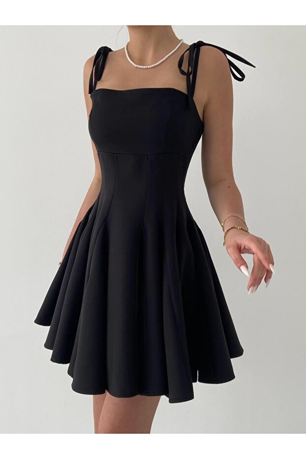 Clara Askılı Mini Elbise - 1