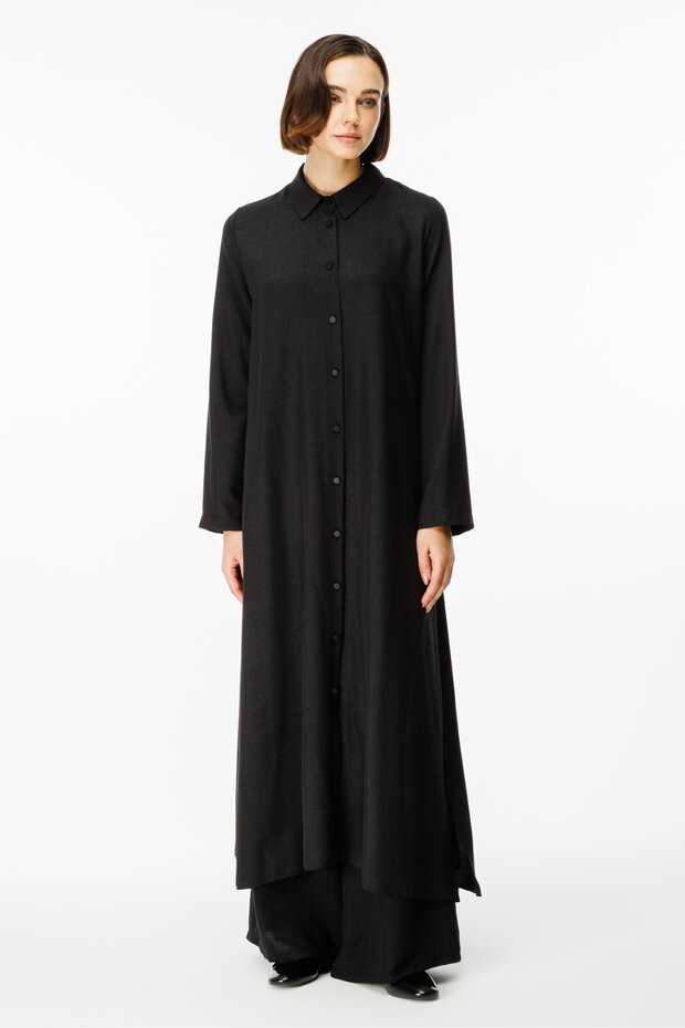 İpekçe Doku Kap / Elbise-Siyah - 2