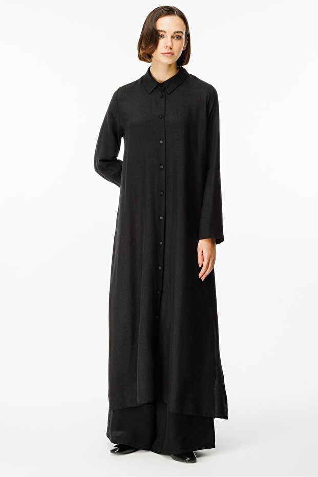 İpekçe Doku Kap / Elbise-Siyah - 4