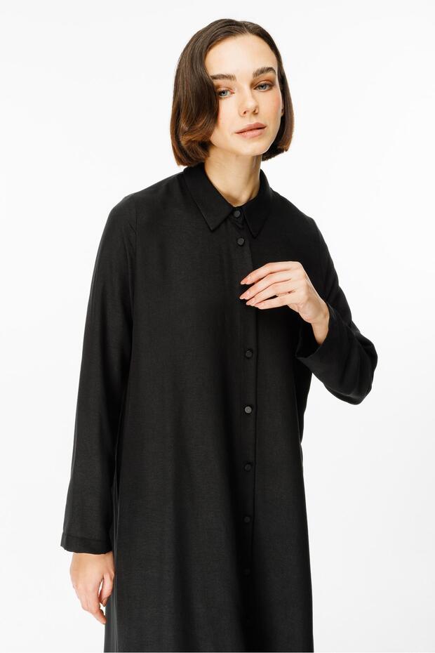 İpekçe Doku Kap / Elbise-Siyah - 7