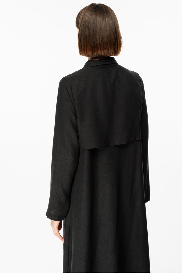 İpekçe Doku Kap / Elbise-Siyah - 6