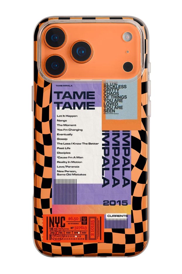 Tame Impala Patterned Transparent Silicone Phone Case Compatible with iPhone 17 Pro/18 Pro