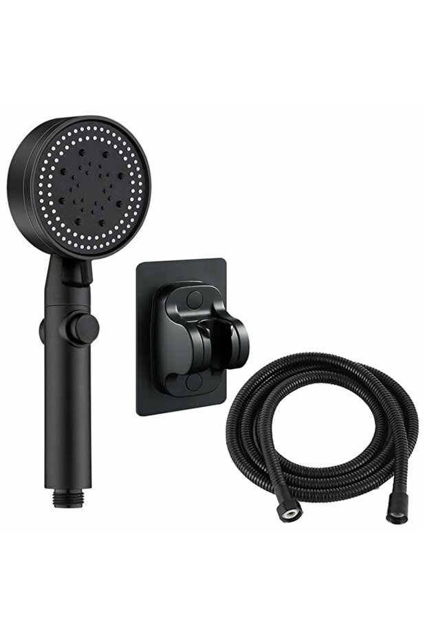 5-function shower head set, Black - 1
