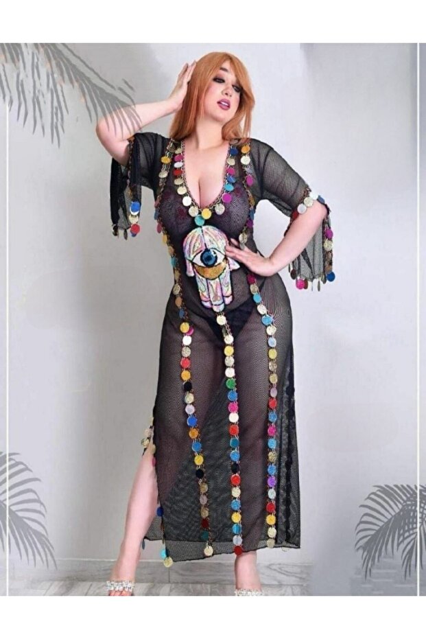 Decorative Fishnet Belly Dance Costume
