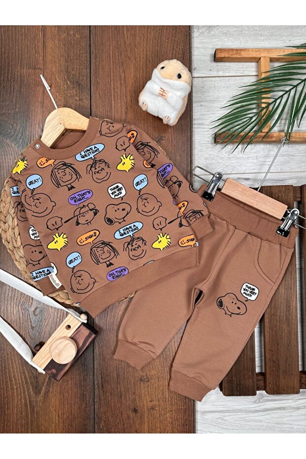 Cotton Pocketed Shoulder Snap Fastener 2-Piece Baby Boy Set