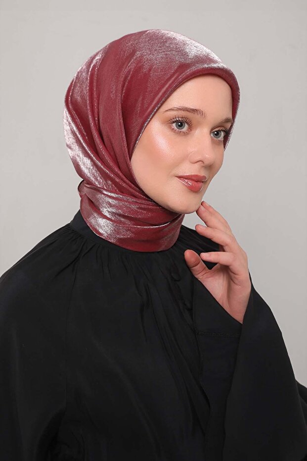 Fuşya Pırıltı Eşarp - 3