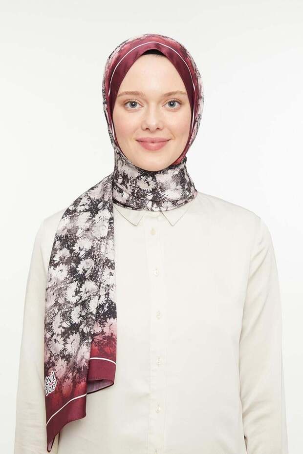 Bordo Twill Şal - 2