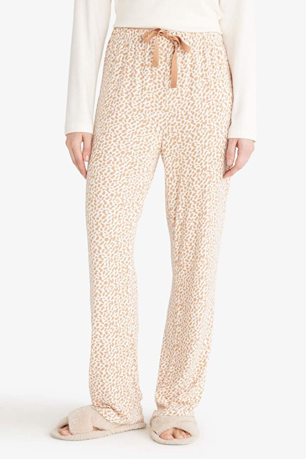 Pijama Takımı Regular Fit Uzun Kollu Üst Desenli Uzun Alt-Fall in Love G1190AX25AU - 5