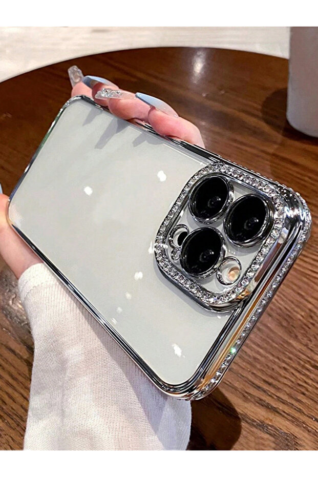 Transparent Embellished Trim iPhone Case