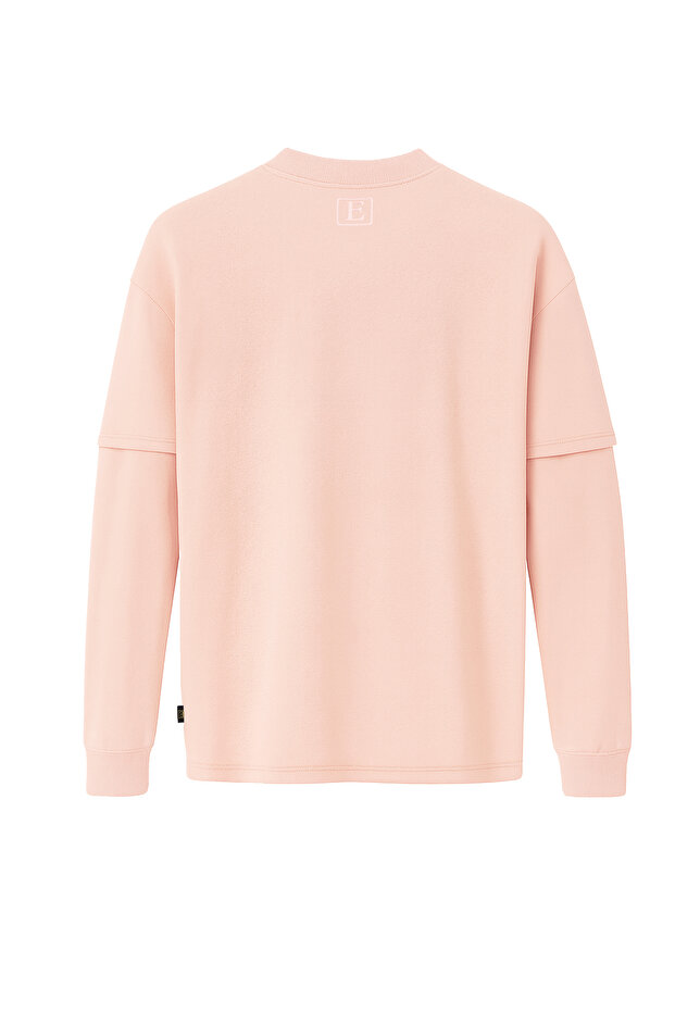 Çift Kollu Basic Oversize Tişört - 2