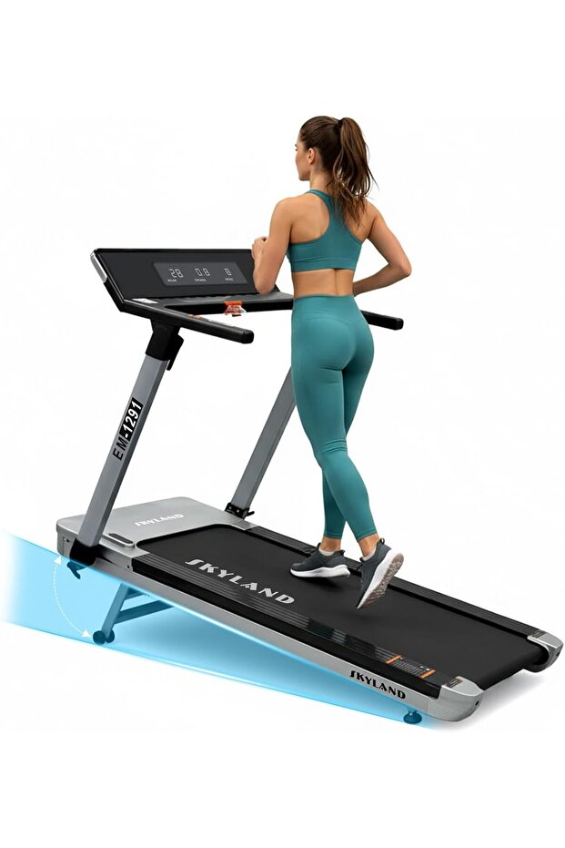 Smart Treadmill EM-1291, 4HP Peak, Auto Incline 28 Levels, TFT Touch or LCD Display