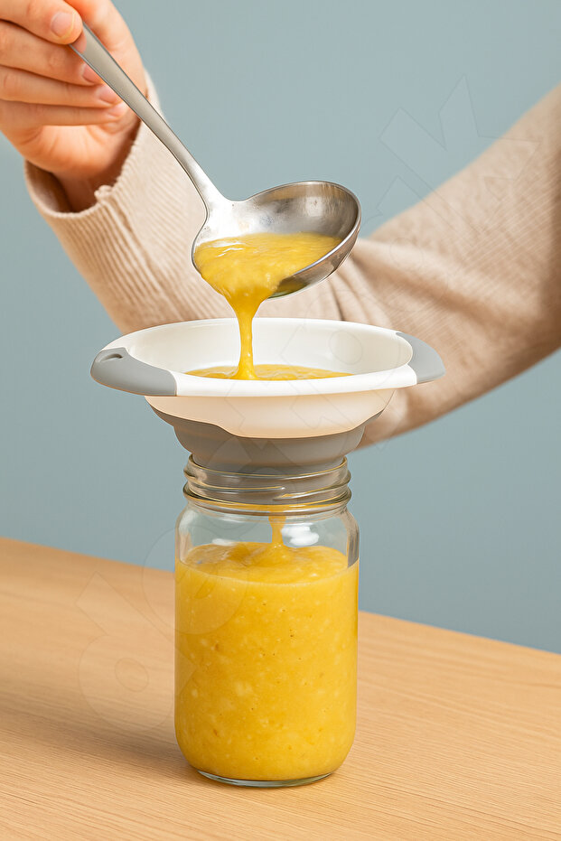 2-Piece Collapsible Funnel Set - Accordion Handle Funnel and Jar Funnel - Foldable, Does Not Take up Space - 4