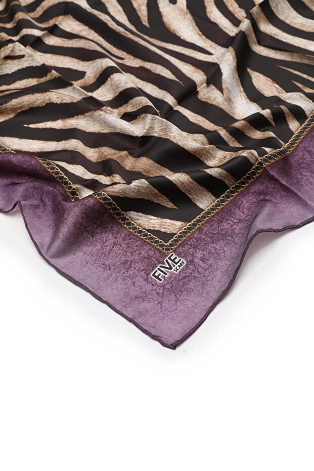 Mor Twill Digital Eşarp - 4