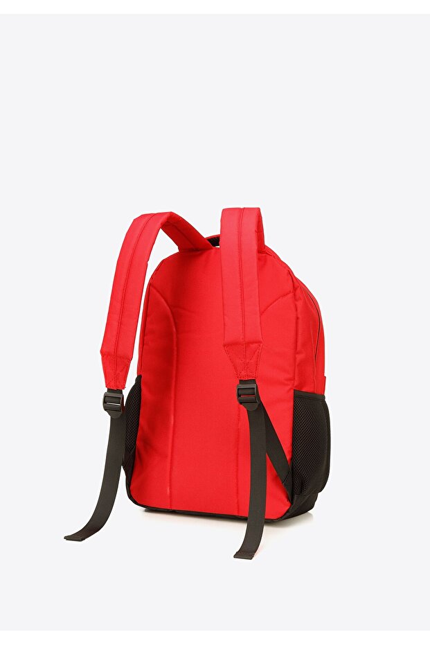 Men's Basic Backpack Large Red and Black Red and Black Polyester - 1
