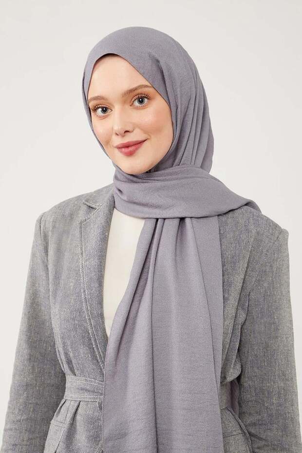 Koyu Gri Junset Şal - 1